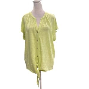 Tommy Bahama M light green Linnea Linen Camp Shirt sleeveless tie waist